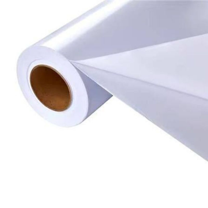 Vinyl Flexi-Lite White Glossy, 1.37m, 120gsm, 0.08mm, clear adhesive,